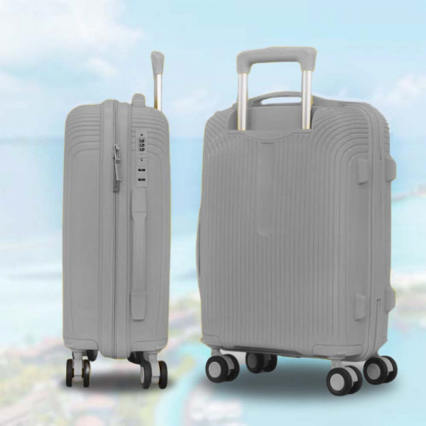 18" Компактен и практичен авио куфар за ръчен багаж, 52cm - GREY PP 4001
